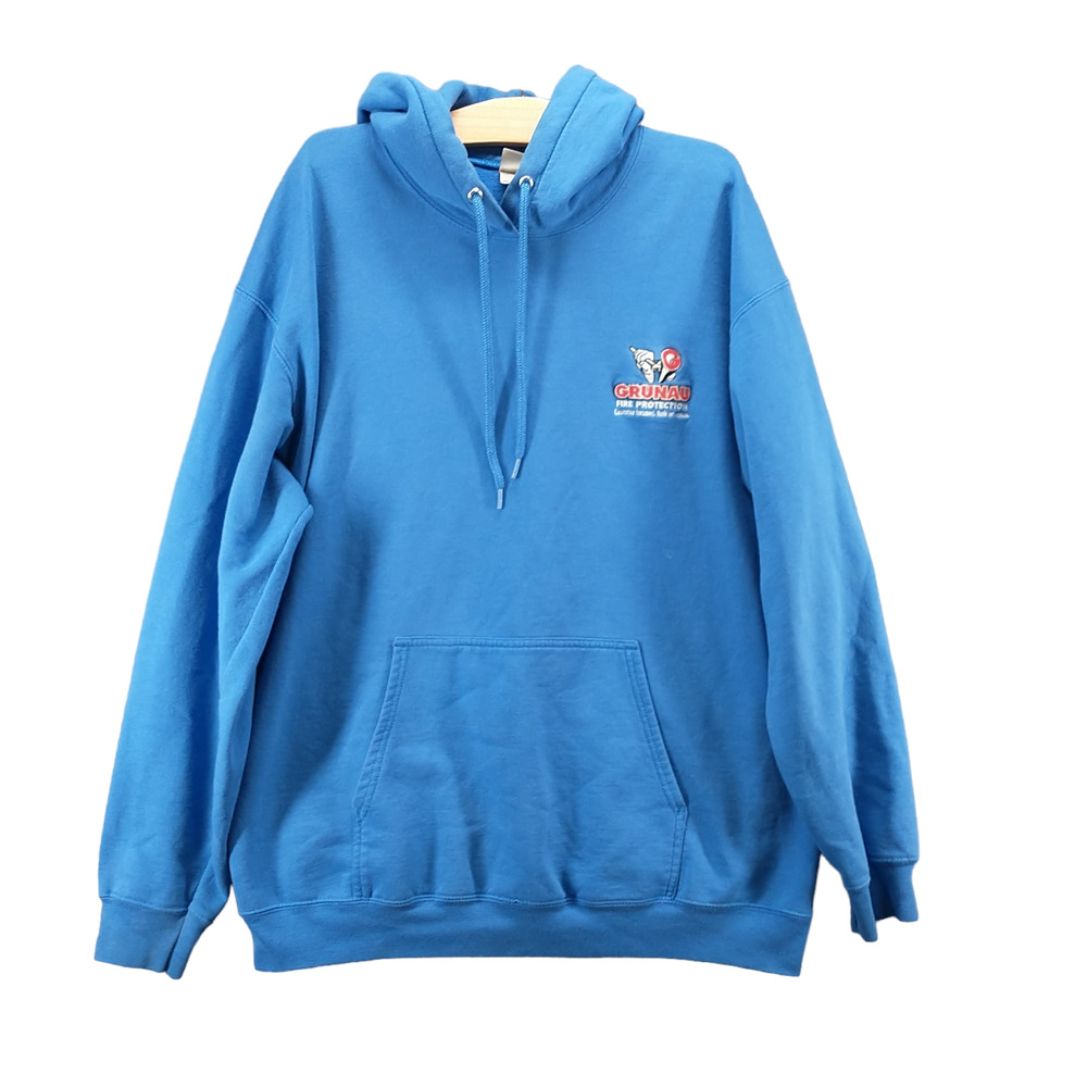 Port & Company Mens Grunau Fire Protection Hoodie Blue XL Long Sleeve Polycotton